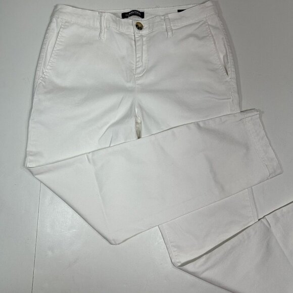 Nautica Woman's 4/27 Pant Ankle Trouser Soft Cotton Tencel Stretch White 30x27" - Picture 1 of 8